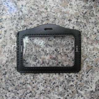 50 X Business ID Card Badge Holder Black Horizontal BB  