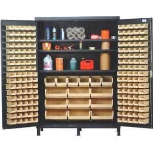  Bin Cabinet Super Wide Gray 60 x 24 x 84, 3 Adjustable Shelves 