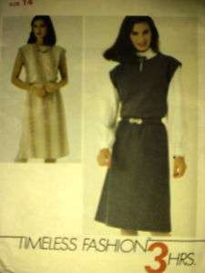 Vintage Butterick Pattern Dress Jumper Belt 12 3963 FF  