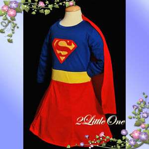 Superwoman Girl Fancy Party Dress Up Costume Size 7 8  