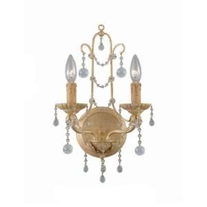  Lena Wall Sconce Adorned with Clear Colored Murano Crystal 