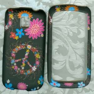  brown peace flower LG PHOENIX P505 at&t Phone Hard Cover 