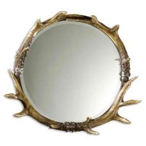  Carolyn Kinder 11556 B Stag Horn Mirror, Round Natural 