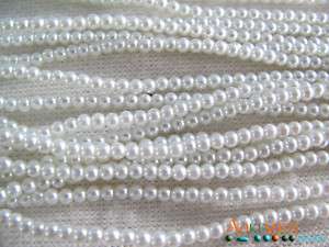 230p White Glass Pearl Round Loose Beads 3mm BDD26  