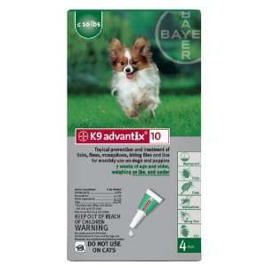  4 MONTH K 9 ADVANTIX Green (for dogs up to 10lbs.) Pet 