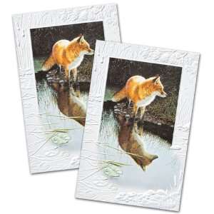  Under the Morning Star   Fox Embossed Note Cards