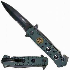  3.75 Tiger USA Sniper Spring Assisted Rescue Knife 