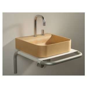 Whitehaus Aeri wood 15 x 15 wall mount washbasin with chrome drain 