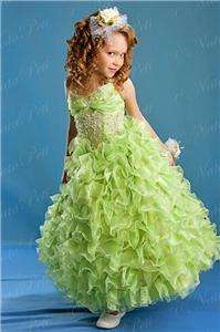   GIRL PAGEANT PARTY HOLIDAY DRESS 4255 LIGHT GREEN SIZE 6 8  