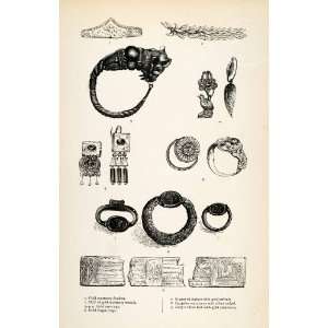  1878 Wood Engraving Cyprus Jewelry Artifact Ring 