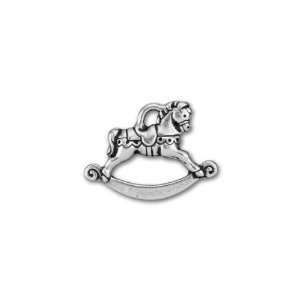  Antique Silver Plated Pewter Rocking Horse Charm Arts 