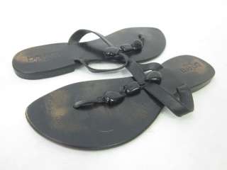 BOEM PLAGE Black Beaded Thong Sandals Sz 38 8  