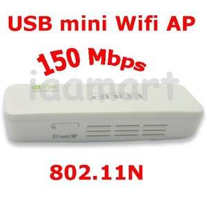 Portable USB Mini 150Mbps Wireless AP Wifi Router Range Expander 