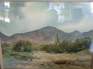 1950s Vintage Texas Artist RAMON FROMAN Desert Az Landscape Watercolor 