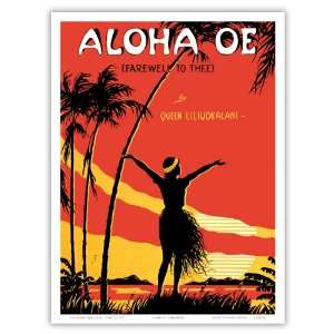  Aloha Oe (Farewell to Thee) Music Sheet   Vintage Hawaiian 