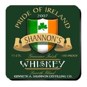 Pride of Ireland Whiskey Pub Bar Personalized Coasters and Mahogany 