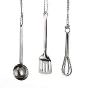  12 Silver Whisk, Spatula and Ladle Kitchen Utensil 