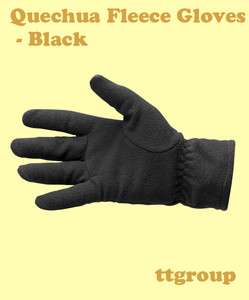 Quechua Fleece Hiking Gloves Winter Running, Black  
