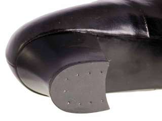 Vintage Black Leather Heels Shoes NIB 1940s Size 9.5  