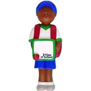  2389 African American First Day of School Boy Personalized 