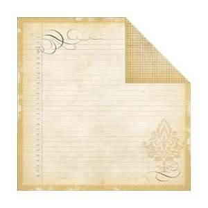 Simple Stories Documented Double Sided Cardstock 12X12 Damask Ledger 