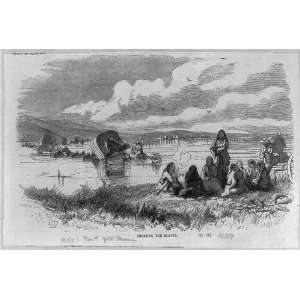  Crossing the Platte,Wagon train crossing a river,1859,Pikes 