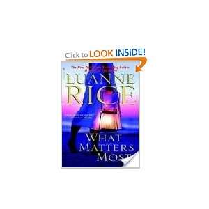 What Matters Most Luanne Rice 9780553589702  Books