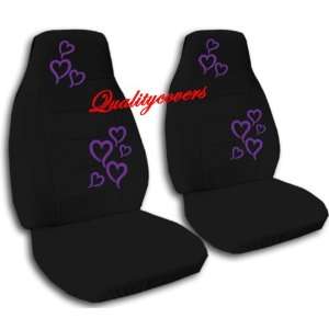 black front seat covers with purple hearts. 2002 Mini Cooper, please 
