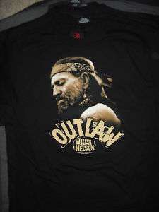 WILLIE NELSON Outlaw profile w/ bandana T Shirt **NEW  