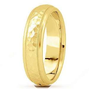   Hammer Finish Style SE599Y6 , Finger Size 11¼ Wedding Rings by Oromi