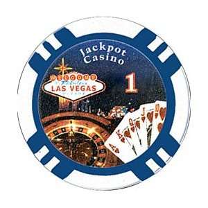  11.5G Jackpot Casino Clay Chips w/Denominations Sports 