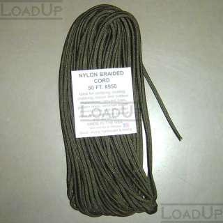 550 PARACORD Military Cord OLIVE Green 50ft 7 Strand USA Type III 