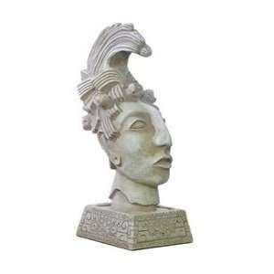  King Pacal Head Statue on Ceremonial Base