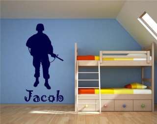 ARMY SOLDIER WALL DECAL STICKER DECAL BOYS ROOM #AS2  
