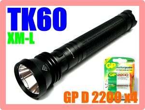 Fenix TK60 Cree XM L T6 LED Flashlight+4x GP D Battery  