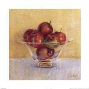 Tim Coffey   Apples in Glass Bowl Size 15x15 by Tim Coffey 15x15 