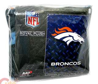 NFL Denver Broncos Twin Plush Blanket  Iron Logo 60x80  