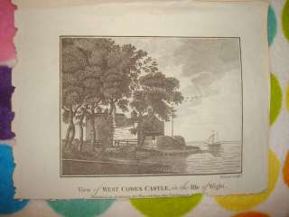 1750 ANTIQUE WEST COWES CASTLE ISLE OF WIGHT PRINT NR  