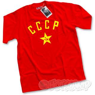 CCCP Soviet Red Russia T Shirt Hammer and Sickle Retro  