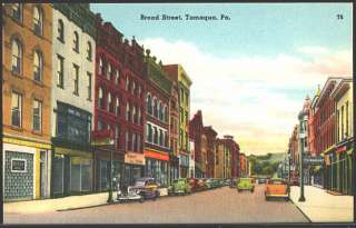 Tamaqua Pennsylvania PA 1940s Town Broad Street Vintage Postcard 