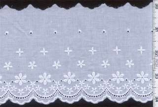 14Yds LACE TRIM 4.3 Wide MM Flower Stars White  