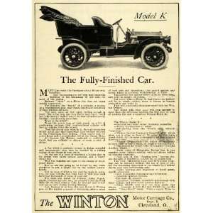  1905 Ad Winton Motor Carriage Co Model K Automobile Vintage Car 
