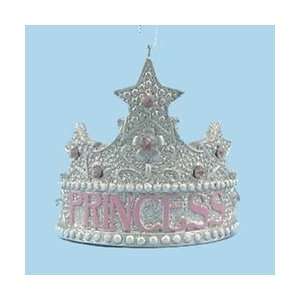 Club Pack of 12 Pink and Silver Princess Crown Christmas Ornaments 2 