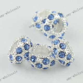 Wholesale Crystal European Spacer Loose Beads Findings Fit Charm 