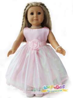 Pink Floral Party Dress fits 18 American Girl doll  