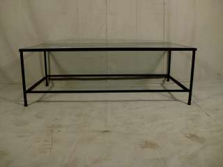 Metal Frame Industrial Style Glass Coffee Table(7093)r  