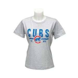  Chicago Cubs Womens Distressed Est Date Missy T shirt by 