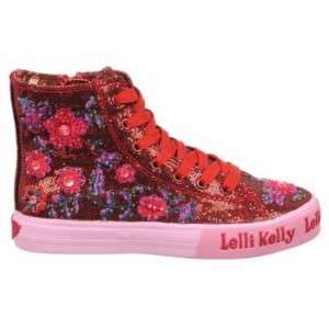 Lelli Kelly Glitter Beaded Mid Top shoe Lace Up Candy  