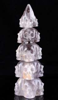 Amethyst Five Floors Skull/Skeleton Tower Carving #7483  