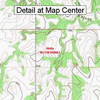 USGS Topographic Quadrangle Map   Welty, Oklahoma (Folded/Waterproof)